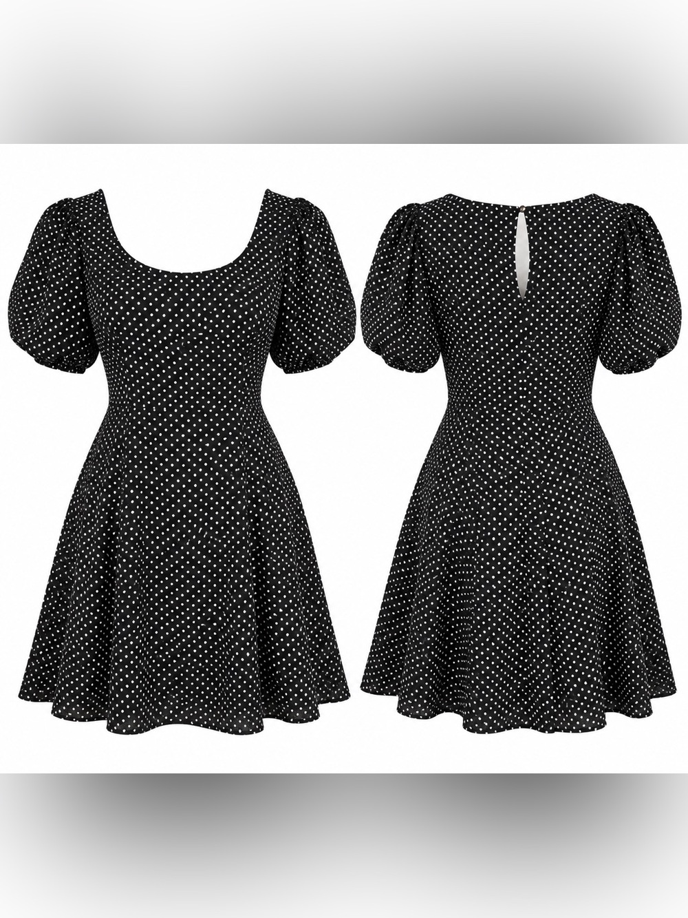 Free People Black White Polka Dot Mini Dress Size S